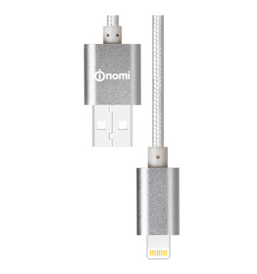 128666-Кабель-Nomi-DCM-10i-USB-Lightning-1м-срібний