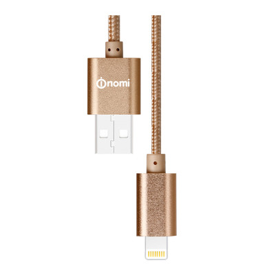 128667-Кабель-Nomi-DCM-10i-USB-Lightning-1м-золотий