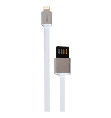 Кабель-Nomi-DCMD-10i-USB-Lightning-1м-біло-срібний