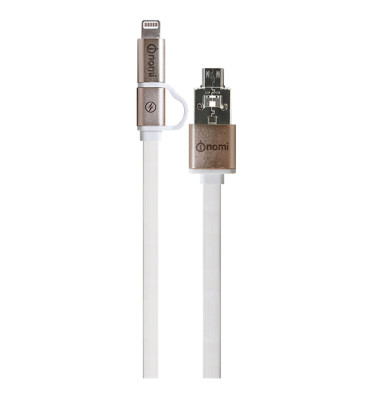 181734-Кабель-Nomi-DCDT-10mi-USB-micro&Lightning-1м-золотий