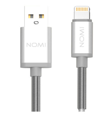 316212-Кабель-Nomi-DCMQ-10i-USB-Lightning-1м-срібний